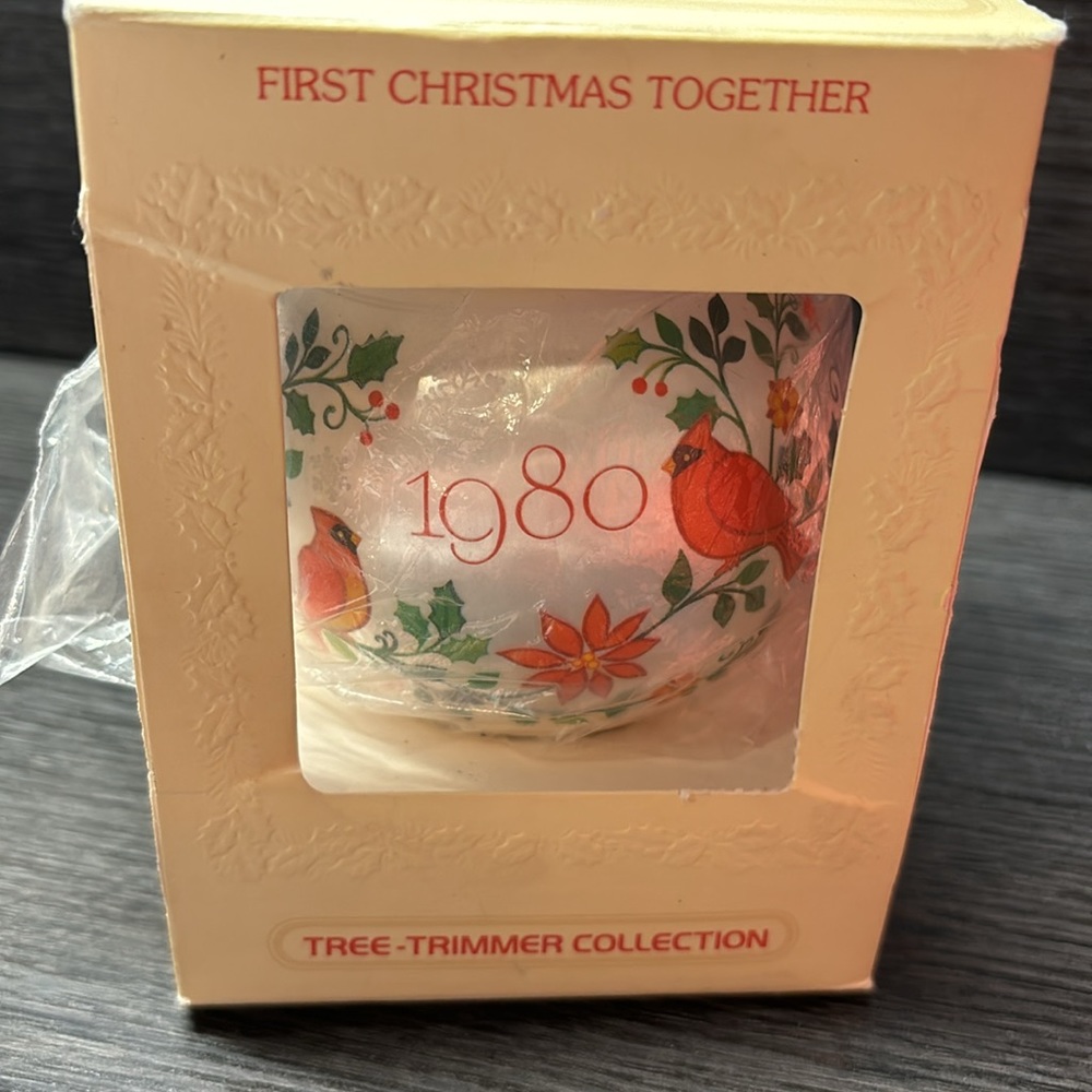 ❄️Vintage Hallmark 1980 First Christmas Together Satin Ornament